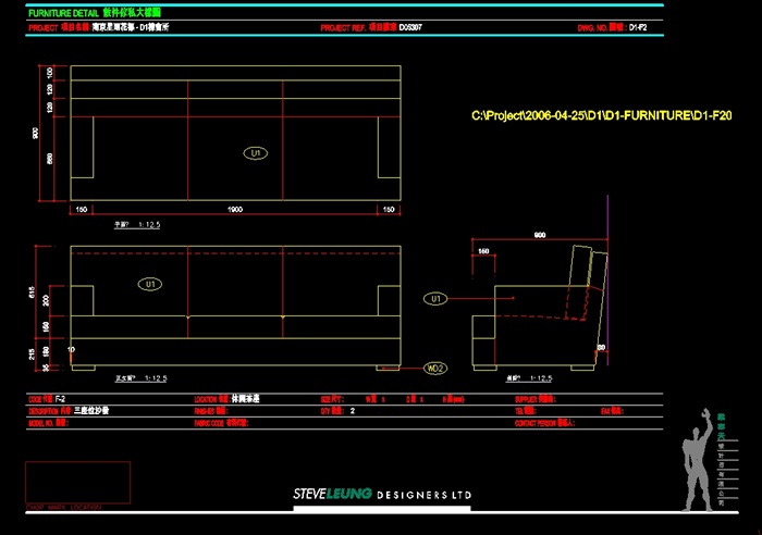 现代室内详细户型cad施工图及材料样板(2)