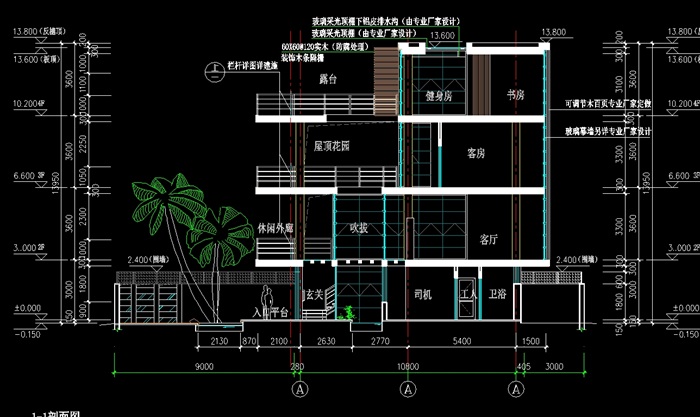 套完整的详细别墅设计cad施工图,附件包含了效果图及施工图设计,图纸