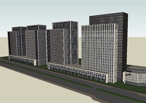 高层商业办公楼设计SU(草图大师)模型