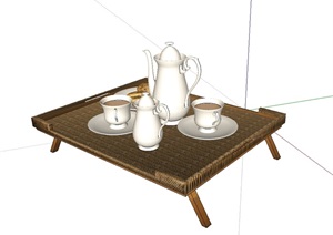 欧式茶具SU(草图大师)模型