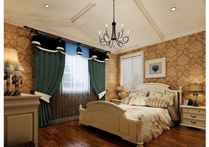 某欧式室内卧室空间设计3d模型