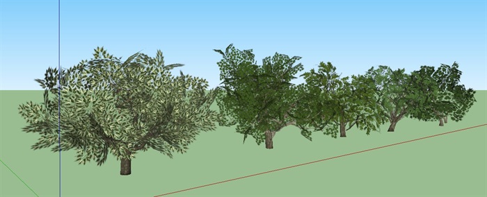 3D绿色植物树SU模型(3)