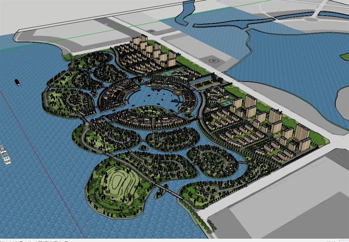 某滨水住宅小区规划设计su模型(3)