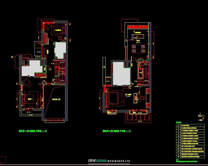 某住宅小区样板房室内空间设计cad施工图(1)