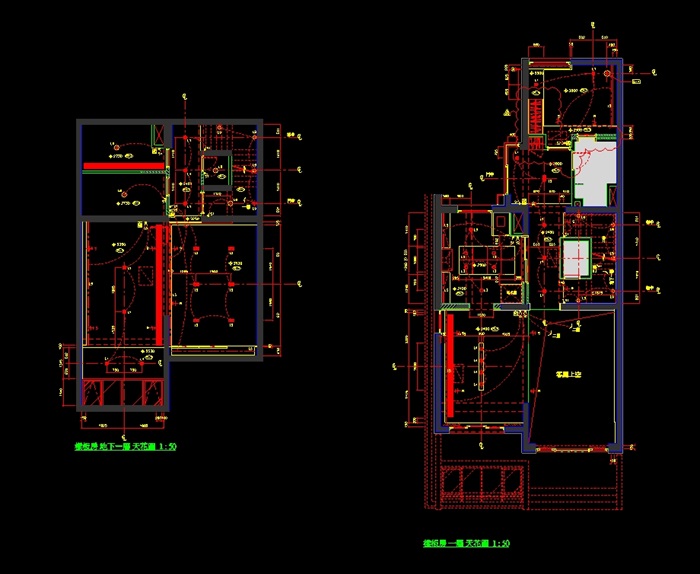 某住宅小区样板房室内空间设计cad施工图(3)