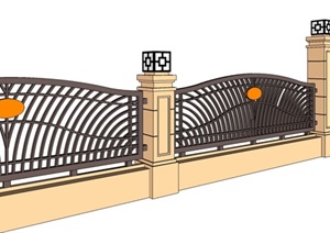 铁艺围墙围栏SU(草图大师)模型
