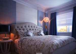 现代风格室内卧室空间设计3d模型