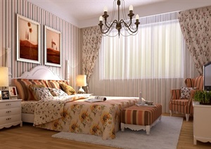 欧式室内卧室空间装饰设计3d模型