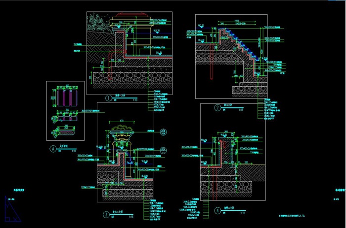 欧式喷泉景观广场CAD施工图
