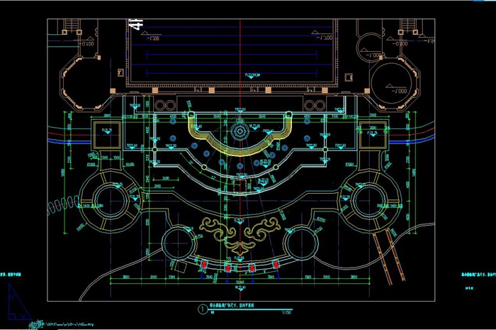 欧式喷泉景观广场CAD施工图