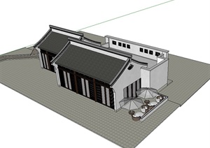 白云餐厅建筑楼设计SU(草图大师)模型
