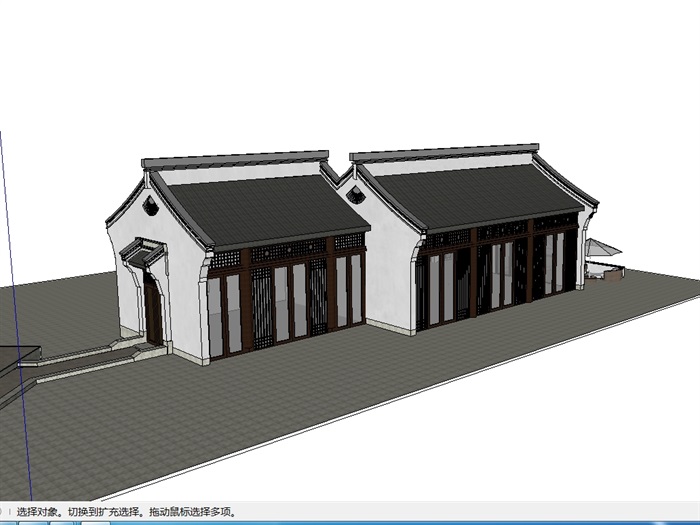 白云餐厅建筑楼设计su模型(2)