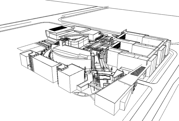 中小学校园整体建筑SU模型(3)