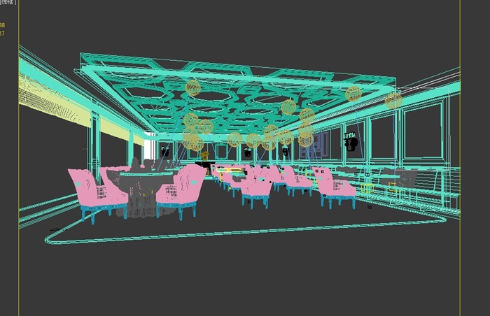 现代风格餐饮空间设计3d模型(2)