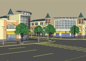 现代风格商业街区及校园建筑规划设计SU(草图大师)模型