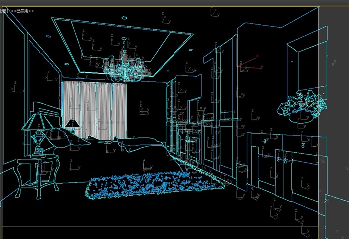 现代室内主卧室空间设计3d模型含效果图(2)