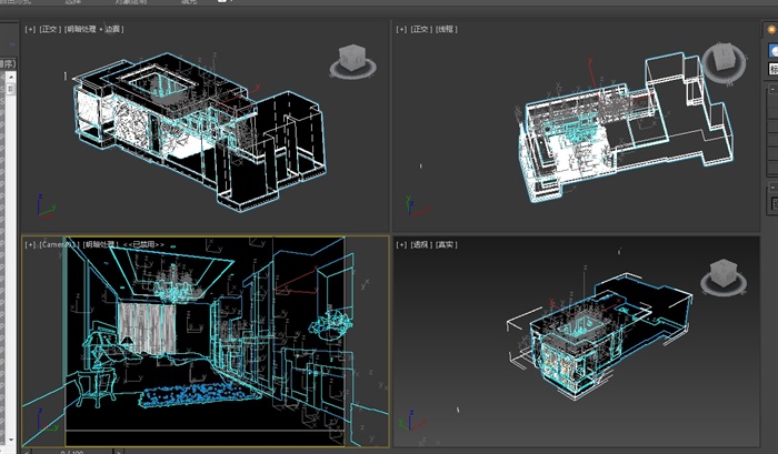 现代室内主卧室空间设计3d模型含效果图(3)