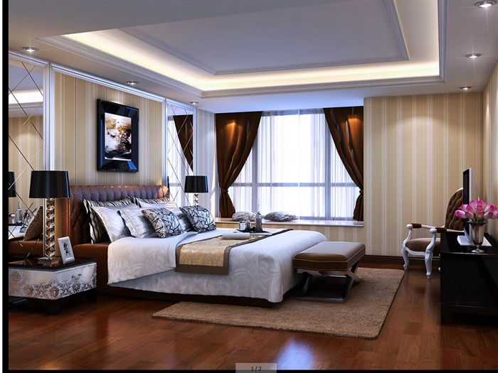 现代室内卧室装饰空间3d模型(2)