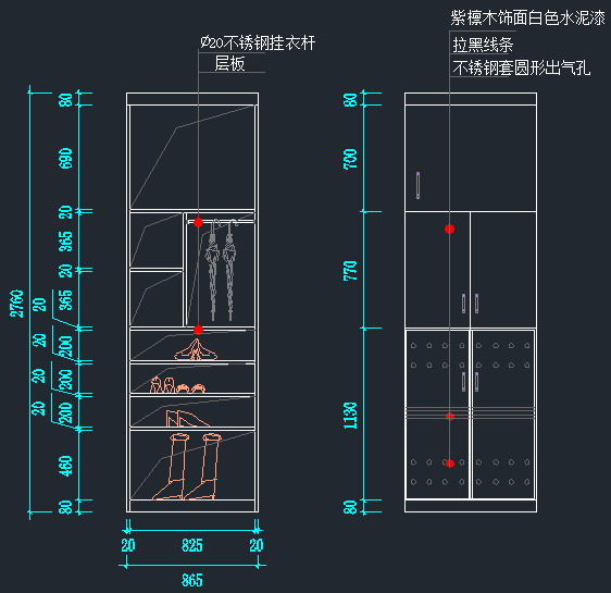 衣柜鞋柜书架立面图(4)