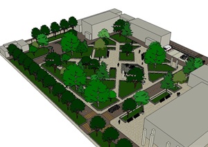 中小学校园景观规划设计SU(草图大师)模型