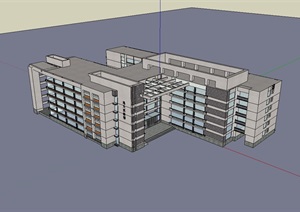 中小学校教育建筑楼设计SU(草图大师)模型