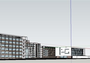 现代多层+高层校园整体建筑规划SU(草图大师)模型