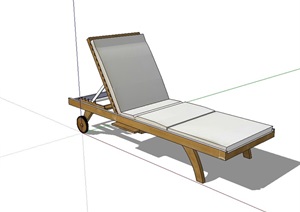 可调躺椅详细设计SU(草图大师)模型