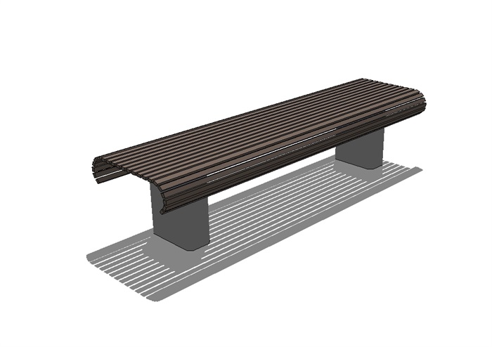 园林景观长条坐凳设计su模型(3)