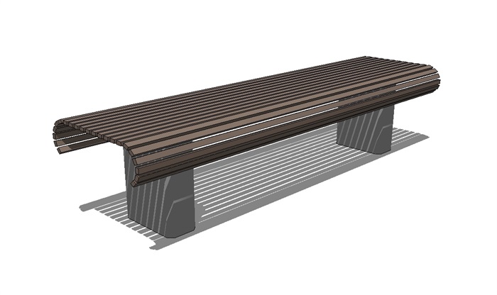 园林景观长条坐凳设计su模型(1)