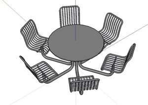 室外景观桌子座椅设计SU(草图大师)模型