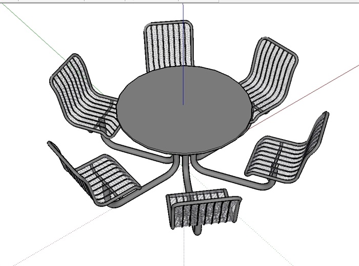 室外景观桌子座椅设计SU模型(1)