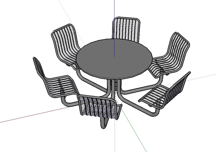室外景观桌子座椅设计SU模型(3)