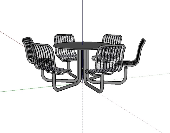 室外景观桌子座椅设计SU模型(2)