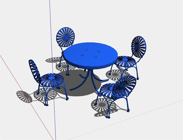 室外景观桌椅设计SU模型(2)