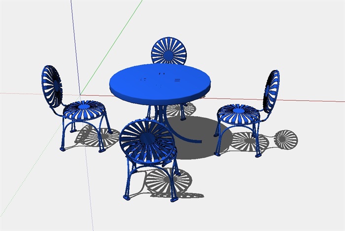 室外景观桌椅设计SU模型(1)