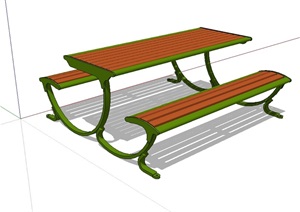 室外景观桌凳组合SU(草图大师)模型