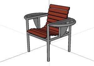 室外景观单人座椅设计SU(草图大师)模型