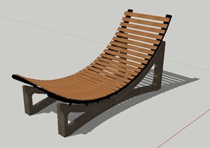 户内外木制躺椅设计SU(草图大师)模型