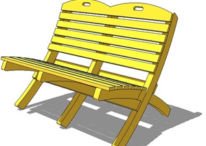 室外黄色景观座椅SU(草图大师)模型