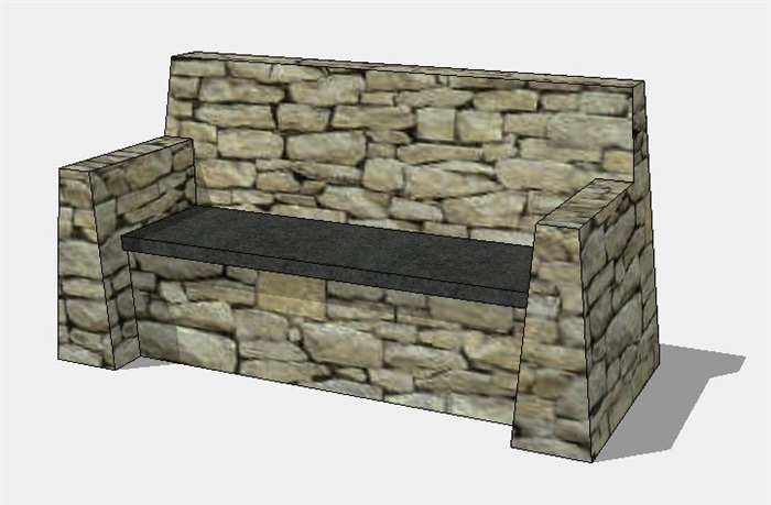 室外景观座椅石凳SU模型(1)