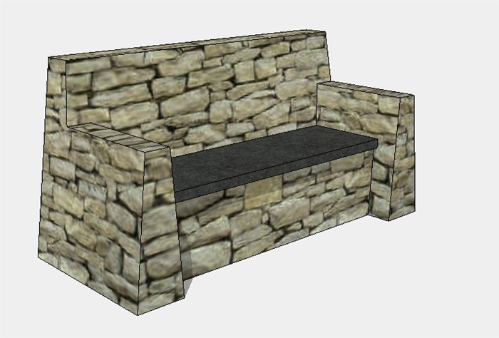室外景观座椅石凳SU模型(2)