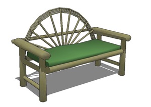 室外景观座椅SU(草图大师)模型设计