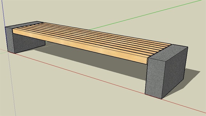 室外景观长凳坐凳SU模型(1)