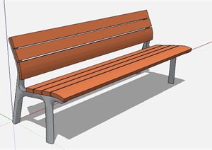 简约室外景观座椅长椅SU(草图大师)模型