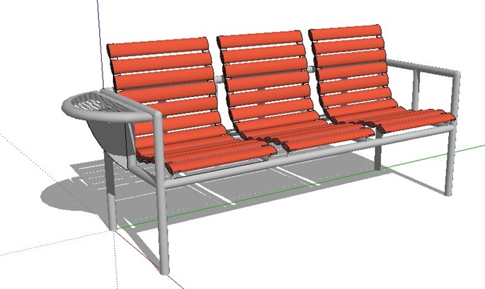 室外景观座椅长椅SU素材模型(2)