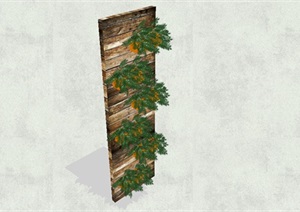 垂直绿化景观植物墙设计SU(草图大师)模型