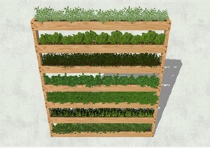 垂直景观植物绿化槽种植池SU(草图大师)模型