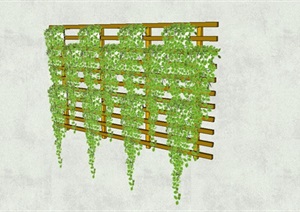 外挂垂直墙植物景观绿化植物SU(草图大师)模型