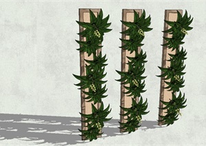 垂直景观花槽花池设计SU(草图大师)模型