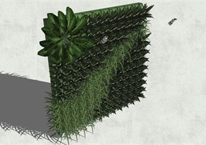 绿色垂直植物背景景墙SU(草图大师)模型